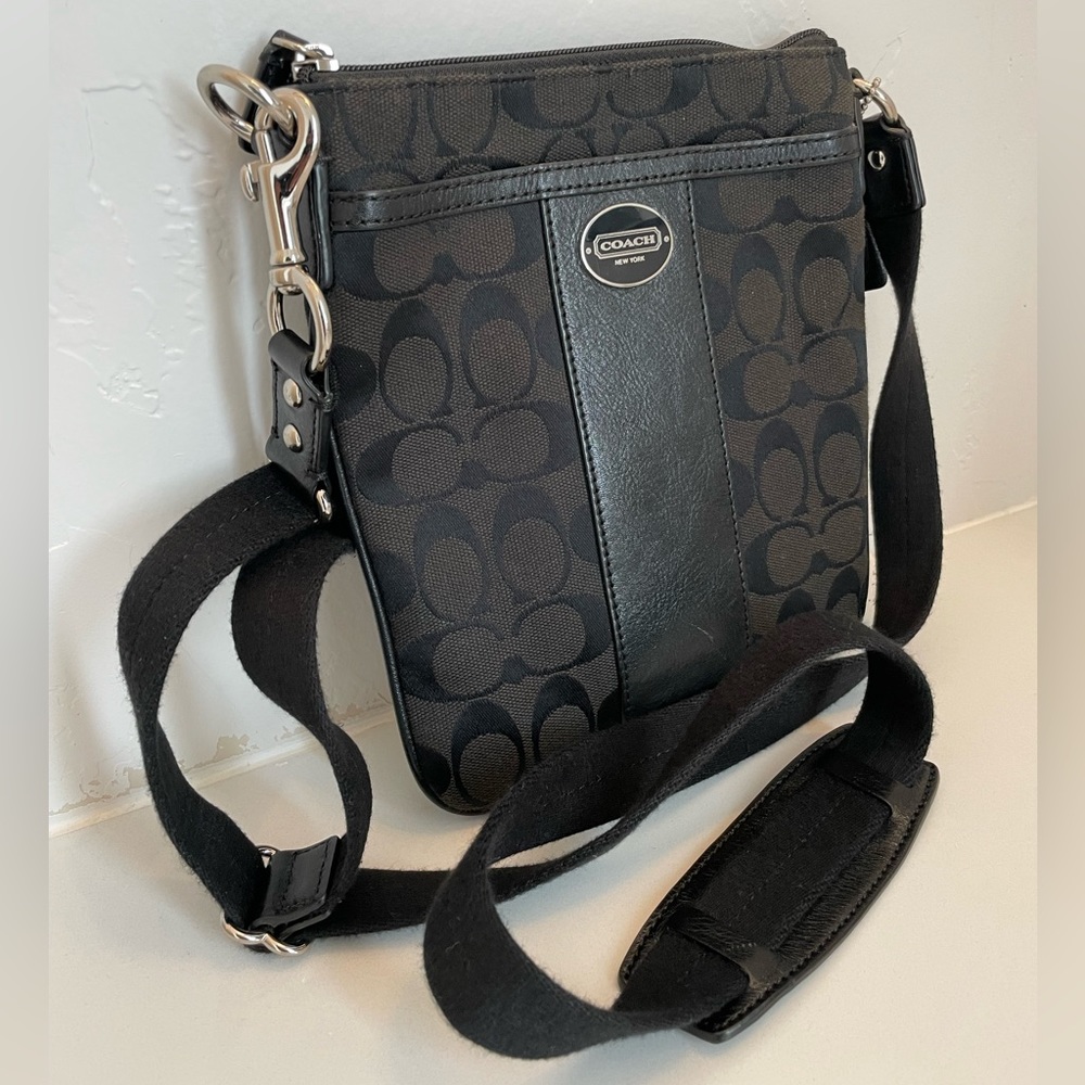 Coach Black Canvas Shoulder Bag Small